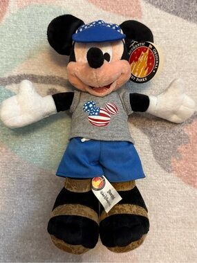 Vintage Disney Parks Patriotic Mickey Mouse Plush